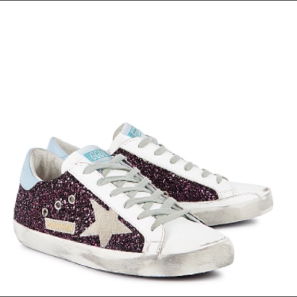 Golden Goose Superstar Sneaker Wine Glitter NIB - Picture 1 of 11